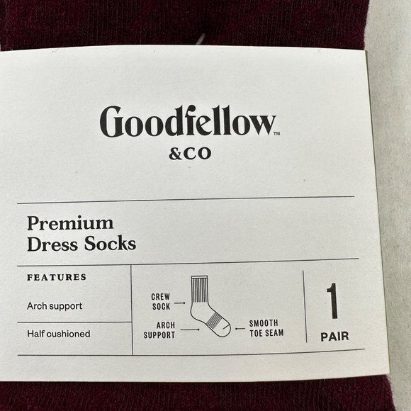 Goodfellow And Co Men's Size 6-12 Socks Premium Dress Crew 2 Pair New - Picture 5 of 7